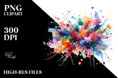 Splatter Brushstroke Watercolor PNG Product Image 2
