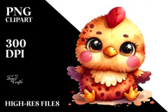 Colorful Plush Chicken, PNG Product Image 2