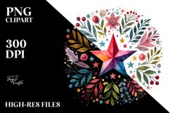 Boho Star Watercolor PNG Product Image 2