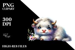 Colorful Watercolor Baby Musk Ox Product Image 3