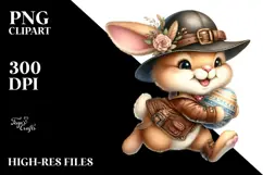 Bunny with Goofy Teeth and Hats PNG Product Image 2