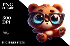 Cute Bear with Sunglasses PNG Product Image 2