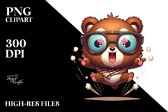 Whimsical Cartoon Bear with Sunglasses, Transparent PNG Product Image 2