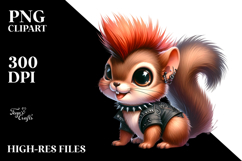 Cute Squirrel with Punk Look PNG Product Image 2