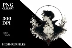 Simple Vampire Digital Painting, Transparent PNG Product Image 1
