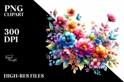 Colorful Flower Watercolor Clipart Product Image 3