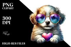 Valentines Gnome with Heart Sunglasses PNG Product Image 2