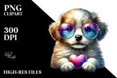 Valentines Gnome with Heart Sunglasses PNG Product Image 2