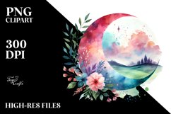 Watercolor Half Moon, Transparent PNG Product Image 2