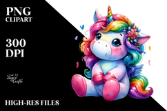 Vibrant Sitting Unicorn PNG Product Image 2