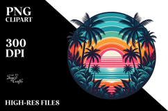 Retro Tropical Rainbow Sunset Product Image 2