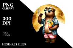 Funky Bear in Beachwear PNG Product Image 2
