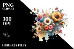 Colorful Sunflower Watercolor Product Image 2