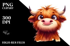 Expressive Highland Cow PNG Product Image 3