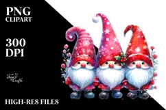 Three Santa Gnomes, High-Res PNG Product Image 3