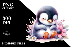 Watercolor Baby Penguin PNG Product Image 2