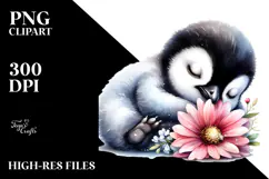 Watercolor Baby Penguin PNG Product Image 2