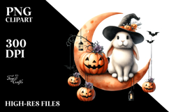 Funny Rabbit with Halloween Costume PNG Product Image 2