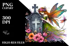 Vibrant Fairy Dressed for Halloween | Sublimation Clipart Product Image 2