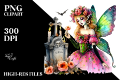 Vibrant Fairy Dressed for Halloween | Sublimation Clipart Product Image 2
