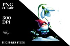 Floating Gnome with Snowdrop PNG Product Image 2