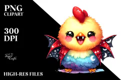 Colorful Chicken Vampire Fangs | Sublimation | Clipart Product Image 2