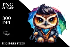Sitting Baby Owl with Expressive Face PNG Product Image 3