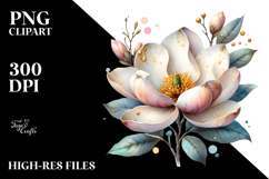 Golden Magnolia Watercolor PNG Product Image 2