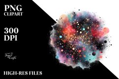 Colorful Black Watercolor Particles Product Image 1