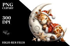 Whimsical Baby Giraffe Dressed for Christmas PNG Product Image 2