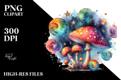 Colorful Magical Celestial Mushroom | Sublimation Clipart Product Image 2