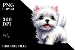 Cute West Highland White Terrier PNG Product Image 2