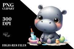 Charming Baby Hippo, Transparent PNG Product Image 2