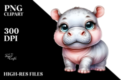 Charming Baby Hippo, Transparent PNG Product Image 2