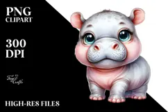Charming Baby Hippo, Transparent PNG Product Image 2