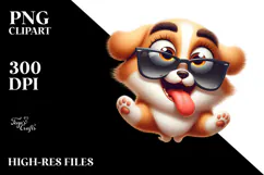 Whimsical Cartoon Dog with Sunglasses, Transparent PNG Product Image 2