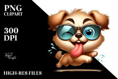 Cartoon Dog with Oversized Sunglasses PNG Product Image 2