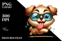 Cartoon Dog with Oversized Sunglasses PNG Product Image 2