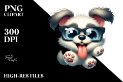 Cartoon Dog with Oversized Sunglasses PNG Product Image 2