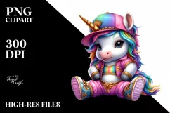 Colorful Hustle Dancer Unicorn PNG Product Image 3