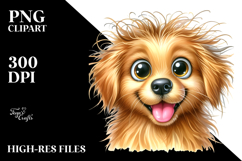 Happy Cartoon Golden Retriever PNG Product Image 2
