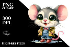 Watercolor Mouse Farm Jeans | Sublimation | Clipart Product Image 2