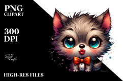Funny Werewolf in Bow and Tie PNG Product Image 2