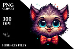 Funny Werewolf in Bow and Tie PNG Product Image 2