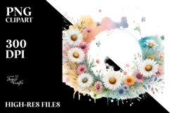 Colorful Daisy Frame, Sublimation PNG Product Image 2