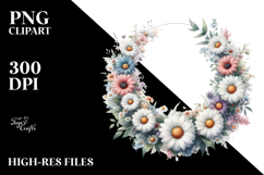 Colorful Daisy Frame PNG Product Image 2