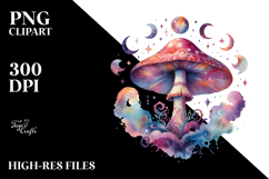 Vibrant Magical Celestial Mushroom PNG Product Image 2