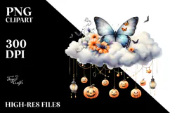 Funny Butterfly with Halloween Costume PNG Product Image 2