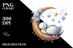 Vibrant Baby Swan with Hanging Stars PNG Product Image 2