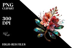 Wooden Stained Rhododendron | Sublimation | Clipart Product Image 1